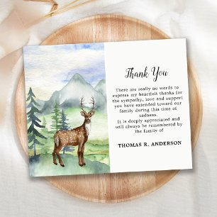 Budget Funeral Sympathy Thank You Woodland Deer