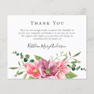 BUDGET Funeral Thank You Card Flowers