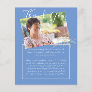 BUDGET Funeral Thank You Photo Blue Lilly