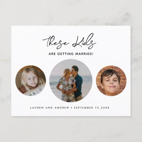 Budget Funny Kids Photo Wedding Save The Date Announcement Postcard