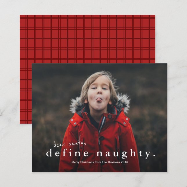 Budget Funny Naughty Photo Christmas Holiday Card (Front/Back)