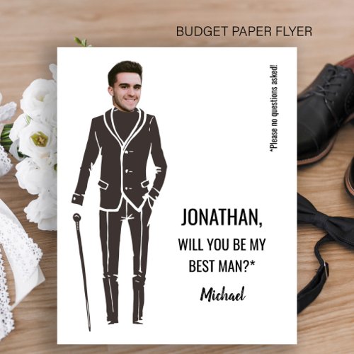 Budget funny photo best man proposal card flyer