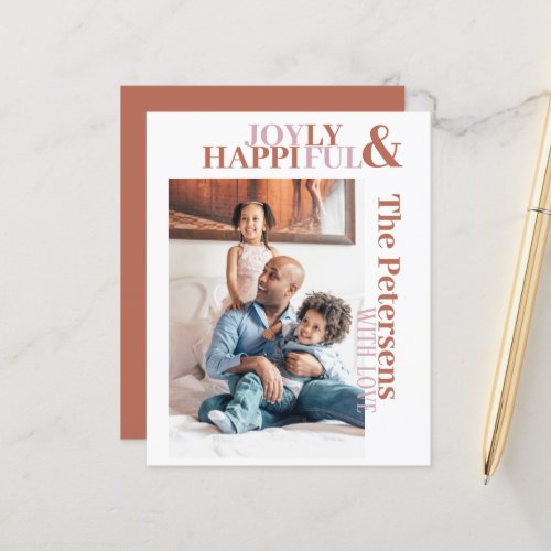 Budget funny typography family photo holiday card