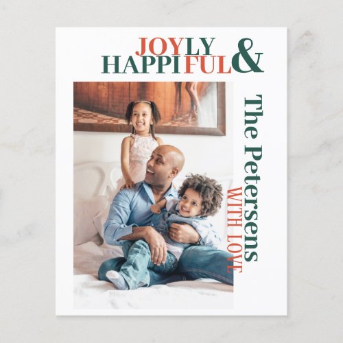 Budget funny typography family photo holiday flyer
