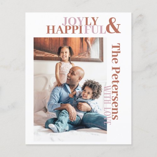 Budget funny typography family photo holiday flyer