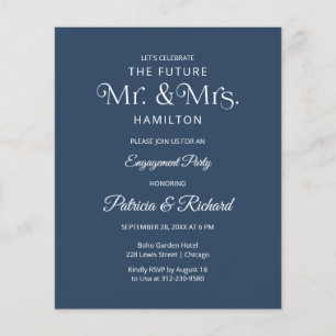 Budget Future Mr & Mrs Engagement Party Invitation