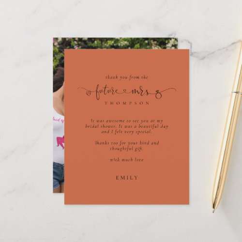 Budget Future Mrs Photo Bridal Shower Terracotta