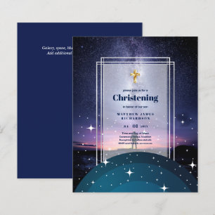 BUDGET Galaxy CHRISTENING Invites Baptism Bautizo