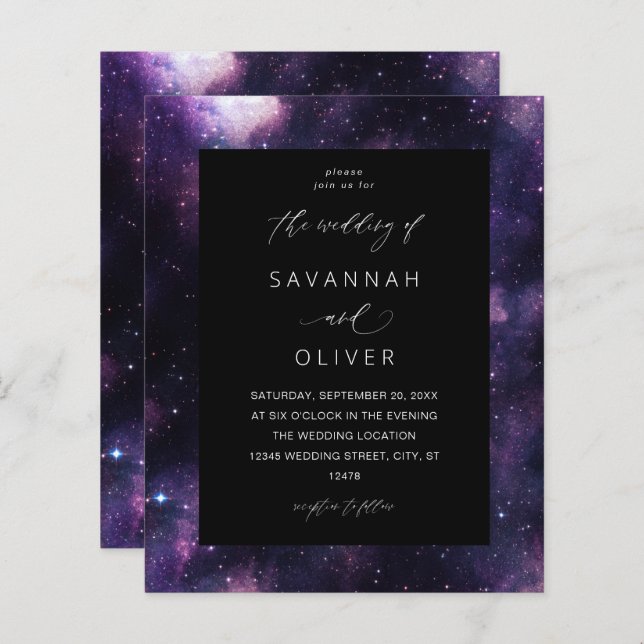 Budget Galaxy Outer Space Wedding (Front/Back)