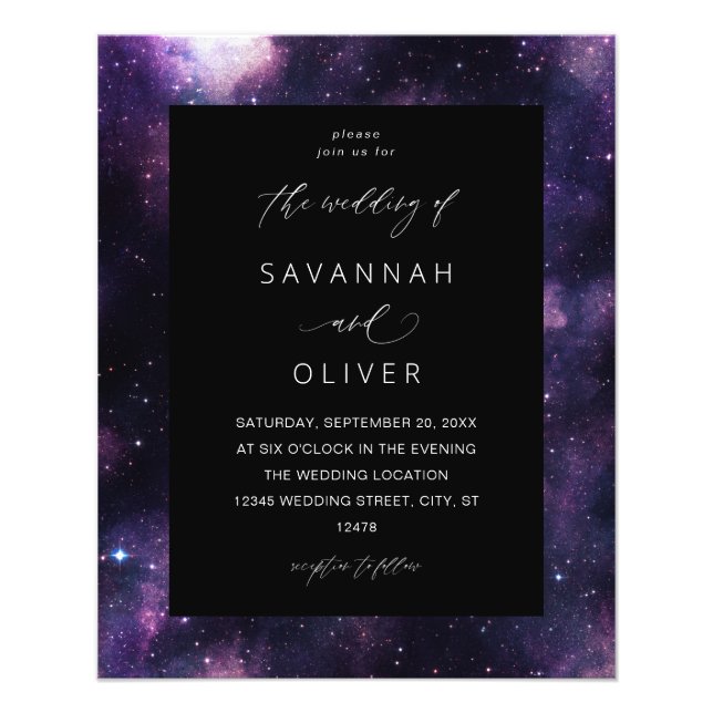 Budget Galaxy Outer Space Wedding Flyer (Front)