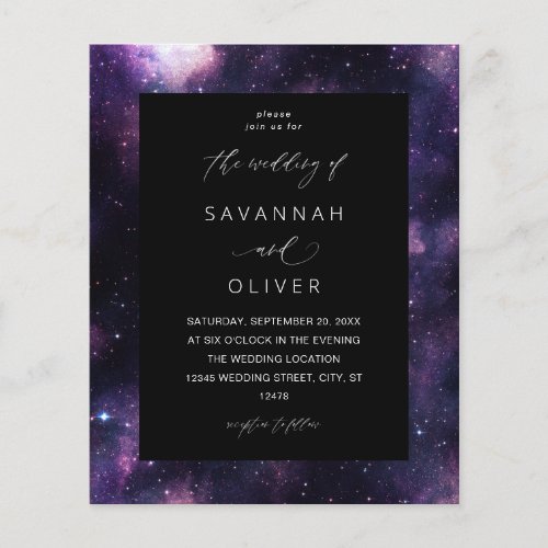 Budget Galaxy Outer Space Wedding Flyer