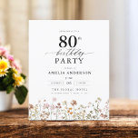 Budget Garden Floral 80th Birthday Invitation<br><div class="desc">Celebrate in style with a garden floral calligraphy 80th birthday invitation, perfect for a milestone event. Featuring vibrant floral designs and elegant calligraphy, this invitation sets a whimsical yet sophisticated tone for your celebration. The lush garden theme blends natural beauty with graceful typography, creating a timeless and inviting look. Ideal...</div>
