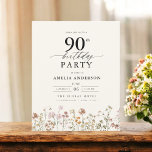 Budget Garden Floral 90th Birthday Invitation Flyer<br><div class="desc">Celebrate in style with a garden floral calligraphy 90th birthday invitation, perfect for a milestone event. Featuring vibrant floral designs and elegant calligraphy, this invitation sets a whimsical yet sophisticated tone for your celebration. The lush garden theme blends natural beauty with graceful typography, creating a timeless and inviting look. Ideal...</div>