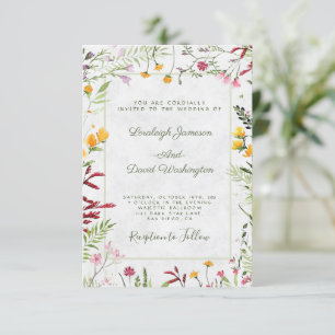 Budget Garden floral wedding invitation