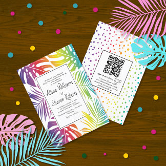BUDGET Gay lesbian rainbow wedding invitation