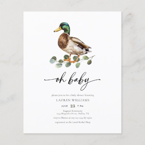  Budget Gender Neutral Mallard Duck Baby Shower Flyer