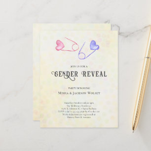 Budget Gender Reveal Baby Shower Invitation
