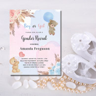 Budget gender reveal pampas grass teddy bear