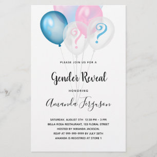 Budget gender reveal party blue pink boy girl