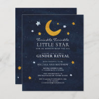 Budget Gender Reveal Twinkle Little Star Invite