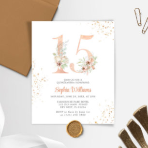 Budget Gentle Lilies Floral Quinceanera Invitation