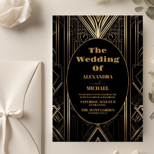 Budget Geometric Art Deco Wedding Flyer