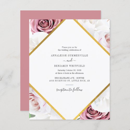 Budget Geometric Rose Gold Botanical Wedding