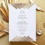 Budget Geometric White Gold Gatsby Wedding Flyer