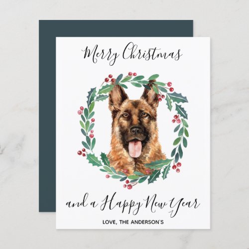 Budget German Shepherd Dog Merry Christmas Card