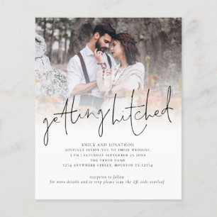 Budget Getting Hitched Photo QR Wedding Invite