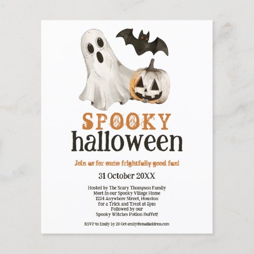Budget Ghost Pumpkin Bat Spooky Halloween White