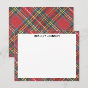 Budget Gifting Classic Royal Stewart Tartan Plaid Note Card