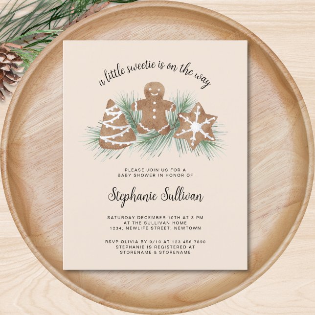 Budget Gingerbread Christmas Baby Shower Invite (Creator Uploaded)