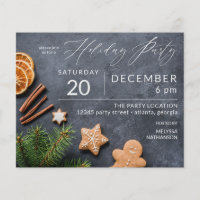 Budget Gingerbread Cookie & Orange Holiday Party Flyer