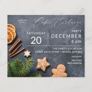 Budget Gingerbread & Orange Cookie Exchange Flyer