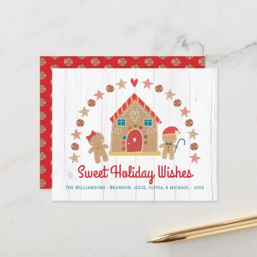 Budget Gingerbread Sweet Holiday Wish Rustic Card