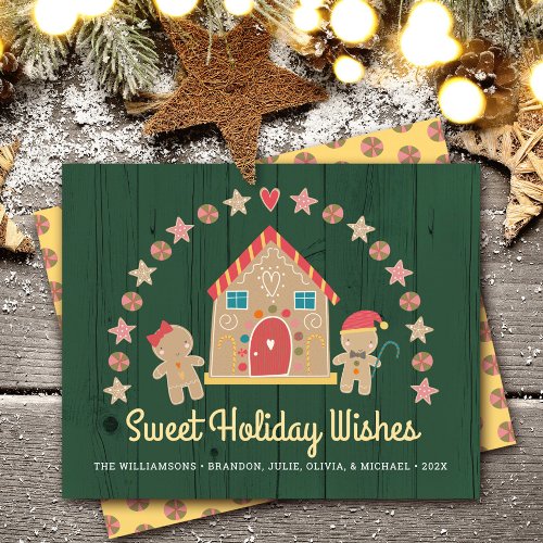 Budget Gingerbread Sweet Holiday Wishes Green Card