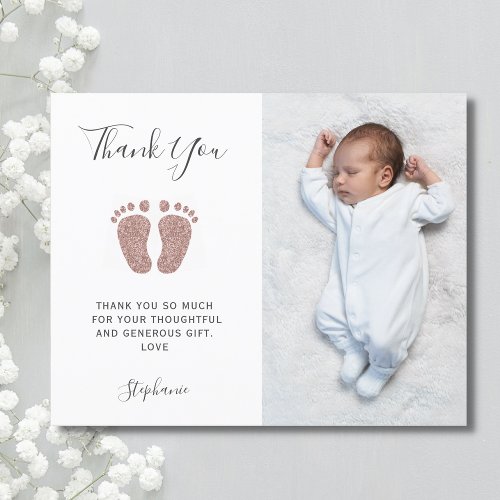 Budget Girls Baby Shower Photo Thank You Card