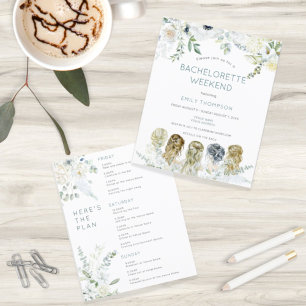 Budget Girls Itinerary Bachelorette Invitation