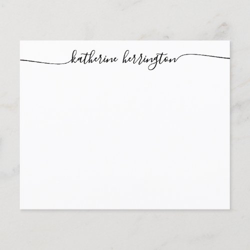 Budget Girly Script Name Calligraphy Note Card