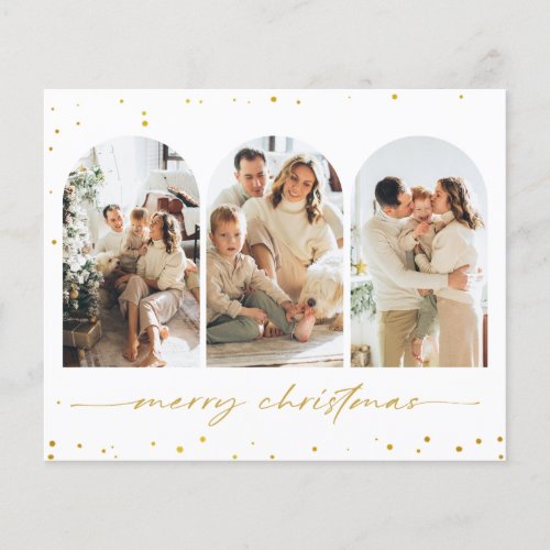 Budget Glitter Arch Christmas Photo Greeting Card Flyer