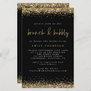 Budget Glitter Brunch Bubbly Bridal Shower Black