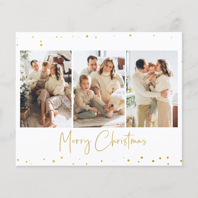Budget Glitter Christmas Photo Greeting Card Flyer (Front)