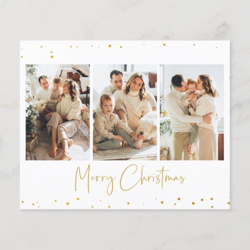 Budget Glitter Christmas Photo Greeting Card Flyer