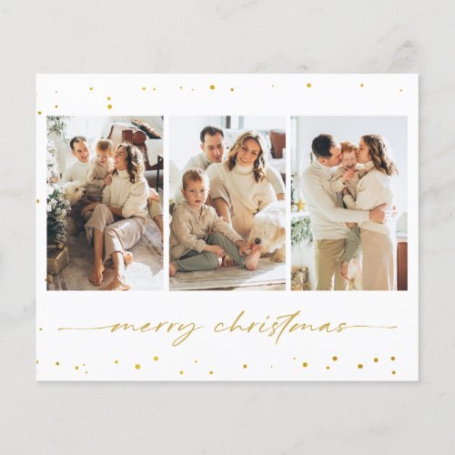 Budget Glitter Christmas Photo Greeting Card Flyer