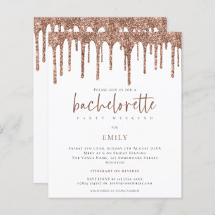 Budget Glitter Drip Bachelorette Weekend Invite
