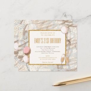 Budget Glitter Girl 21st Party Birthday Invitation