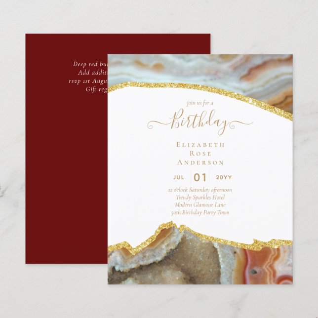 BUDGET Glitter Glam Agate Pretty Girly Any Age (Front/Back)