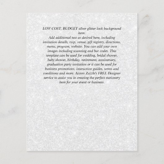 BUDGET Glitter Glam Foil Pretty Girly Any Age (Back)