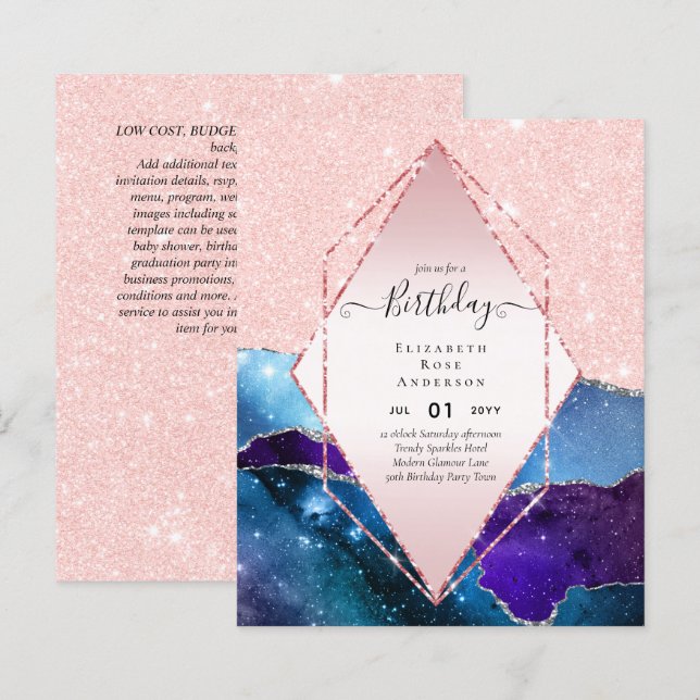 BUDGET Glitter Glam Foil Pretty Girly Any Age (Front/Back)